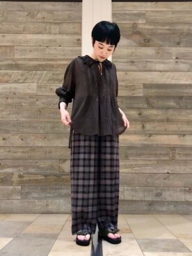 「RECOMMEND  ITEM STYLING」｜「アイテム（サンダル）」を使った、たけはらひかりさん（レディース・158cm）の夏コーディネート