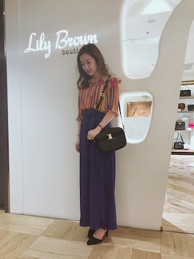 「LILY BROWN（リリーブラウン）のアイテム（その他トップス）」を使った、mina kakeeさん（レディース・158cm）の冬コーディネート