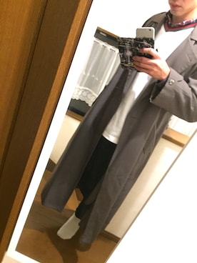 「アイテム（トレンチコート、グリーン系）」を使った、きのさん（メンズ・176cm）の冬コーディネート