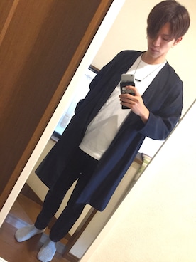 「セットアップ風」｜「アイテム（その他アウター）」を使った、きのさん（メンズ・176cm）の夏コーディネート