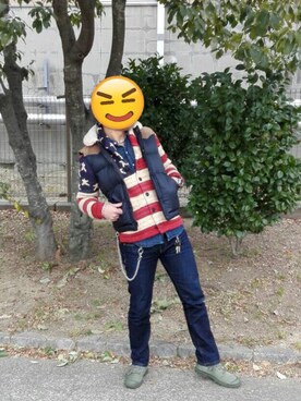 「星条旗」｜「アイテム（ジャケット/アウター）」を使った、いとへんさん（メンズ・170cm）の冬コーディネート