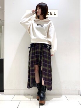 「REDYAZEL（レディアゼル）のアイテム（ブーツ）」を使った、sawaさん（レディース・154cm）の秋コーディネート