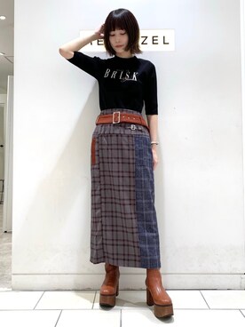 「REDYAZEL（レディアゼル）のアイテム（ブーツ）」を使った、sawaさん（レディース・154cm）の秋コーディネート
