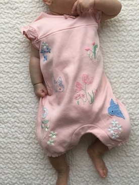 「マークスアンドスペンサーのアイテム（ロンパース、ピンク系）」を使った、ANNEさん（レディース・160cm）の夏コーディネート