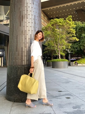 「TICCA（ティッカ）のアイテム（トップス）」を使った、Hitominさん（レディース・173cm）の夏コーディネート