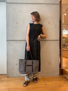 「KBF+（ケービーエフプラス）のアイテム（ワンピース/ドレス）」を使った、Hitominさん（レディース・173cm）の夏コーディネート