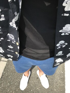 「Design Tshirts Store graniph（デザイン　ティーシャツ　ストア　グラニフ）のアイテム（パンツ）」を使った、ykさん（メンズ・167cm）の夏コーディネート