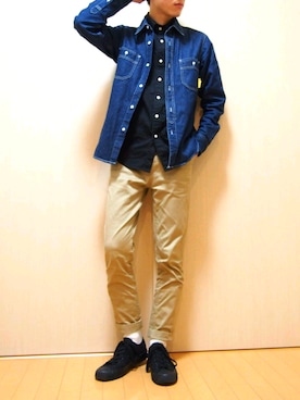 「WORLD WORKERS（ワールドワーカーズ）のアイテム（トップス）」を使った、かいさん（メンズ・170cm）の冬コーディネート