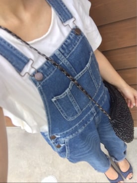 「フレアスリーブ」｜「アイテム（サロペット/オーバーオール）」を使った、✩KaoRi✩さん（レディース・143cm）の夏コーディネート