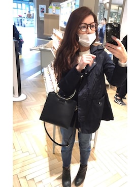 「MONCLER（モンクレール）のアイテム（ブルゾン）」を使った、✩KaoRi✩さん（レディース・143cm）の冬コーディネート