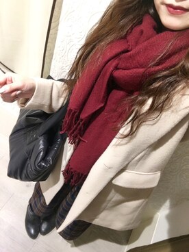 「SNIDEL（スナイデル）のアイテム（チェスターコート）」を使った、✩KaoRi✩さん（レディース・143cm）の冬コーディネート