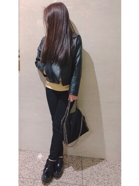 「STELLA McCARTNEY（ステラマッカートニー）のStella McCartney - Falabella ショルダーバッグ M - women - ポリエステル/metal - ワンサイズ（ショルダーバッグ）」を使った、✩KaoRi✩さん（レディース・143cm）の春コーディネート