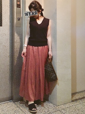 「Daniel Wellington（ダニエルウェリントン）の販売終了 クラシックペティット ボンダイ 32mm（アナログ腕時計）」を使った、✩KaoRi✩さん（レディース・142cm）の夏コーディネート