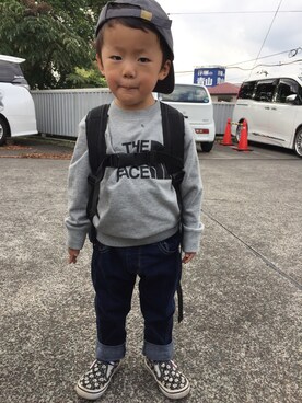 「Lee（リー）のアイテム（バックパック/リュック）」を使った、4kidsママさん（キッズ・110cm）の秋コーディネート
