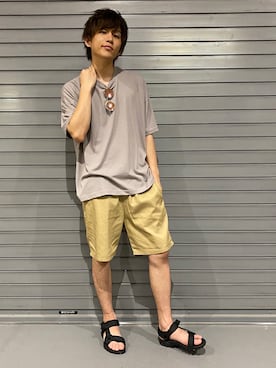「WEGO（ウィゴー）のWEGO/＊2020秋＊バルーンビッグシルエットTシャツ（Tシャツ/カットソー）」を使った、西村智也さん（メンズ・178cm・20代）の夏コーディネート