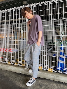 「WEGO（ウィゴー）のアイテム（スラックス）」を使った、西村智也さん（メンズ・178cm）の夏コーディネート