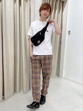 「BEN DAVIS（ベンデイビス）のアイテム（バッグ）」を使った、西村智也さん（メンズ・178cm）の夏コーディネート