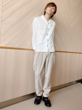 「WEGO（ウィゴー）のアイテム（ローファー）」を使った、西村智也さん（メンズ・178cm）の秋コーディネート