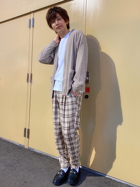 「WEGO（ウィゴー）のアイテム（ローファー）」を使った、西村智也さん（メンズ・178cm）の秋コーディネート