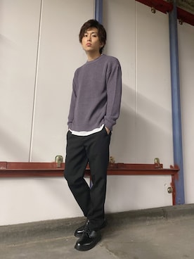 「WEGO（ウィゴー）のアイテム（ニット/セーター）」を使った、西村智也さん（メンズ・178cm）の秋コーディネート
