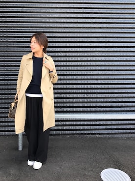「LouisVuitton」｜「アイテム（トレンチコート）」を使った、yumiさん（レディース・159cm）の冬コーディネート