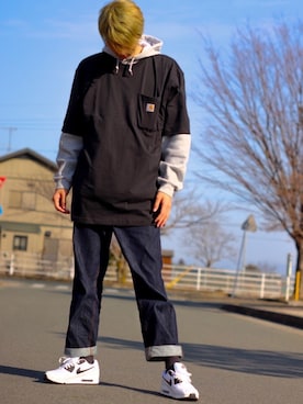 「instagramフォローお願いします」｜「アイテム（その他）」を使った、ゆうとさん（メンズ・179cm）の冬コーディネート