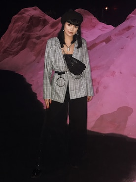 「blazer」｜「アイテム（帽子）」を使った、acidraiiinさん（レディース・170cm）の秋コーディネート