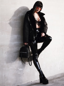 「アイテム（その他アウター）」を使った、acidraiiinさん（レディース・170cm）の冬コーディネート