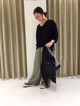 「テチチ(Te chichi)」｜「アイテム（デニムジャケット）」を使った、chiiさん（レディース・148cm）の秋コーディネート