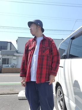 「FIVEBROTHER（ファイブブラザー）のアイテム」を使った、野口健太郎さん（メンズ・185cm）の春コーディネート