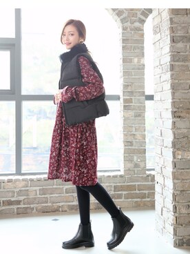 「アイテム（カバーオール）」を使った、kormarchさん（レディース・167cm）の冬コーディネート