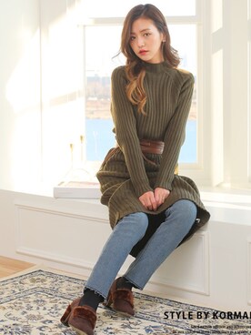 「KORMARCH（コマチ）のアイテム」を使った、kormarchさん（レディース・167cm）の冬コーディネート