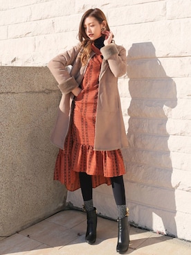 「KORMARCH（コマチ）のアイテム」を使った、kormarchさん（レディース・167cm）の冬コーディネート