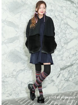 「アイテム（ダウンジャケット/コート、その他）」を使った、kormarchさん（レディース・167cm）の冬コーディネート