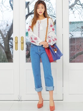 「ストレートデニム」｜kormarchさん（レディース・167cm）の春コーディネート