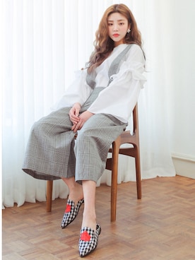 「バラ柄」｜「アイテム（その他シューズ）」を使った、kormarchさん（レディース・167cm）の春コーディネート