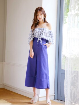 「ブルー×ホワイト」｜kormarchさん（レディース・167cm）の夏コーディネート