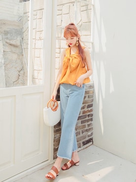 「KORMARCH（コマチ）のアイテム」を使った、kormarchさん（レディース・167cm）の夏コーディネート