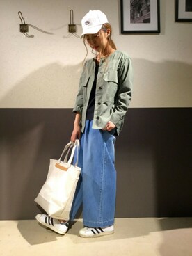 「スプリングSENSEOFPLACE」｜「アイテム（ブルゾン）」を使った、NYRさん（レディース・165cm）の春コーディネート
