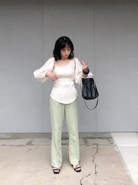 「ピスタチオ」｜「アイテム（キャミソール）」を使った、ａｙａさん（レディース・153cm）の夏コーディネート