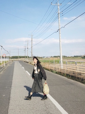 「透けトップス」｜「アイテム（ジャケット/アウター）」を使った、mさん（レディース・163cm）の春コーディネート