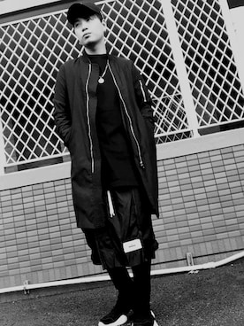 「RickOwens×adidas」｜「アイテム（アクセサリー）」を使った、Takumaさん（メンズ・172cm）の冬コーディネート