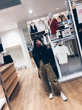 「UNIQLO（ユニクロ）のアイテム（デニムジャケット、その他）」を使った、biubiu229さん（レディース）の春コーディネート