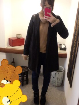 「aveil（アベイル）のアイテム（パンツ）」を使った、manamiiiさん（レディース・165cm）の冬コーディネート