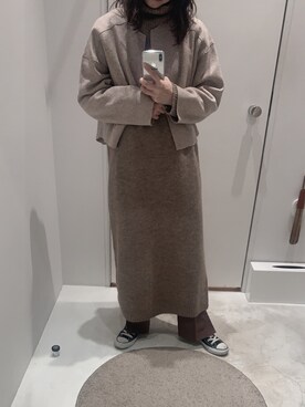 「RETRO GIRL（レトロガール）のタックセミフレアパンツ（その他パンツ）」を使った、zuchan6さん（レディース・164cm）の冬コーディネート