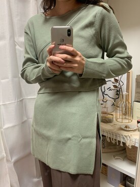 「RETRO GIRL（レトロガール）のタックセミフレアパンツ（その他パンツ）」を使った、zuchan6さん（レディース・164cm）の春コーディネート