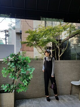 「TODAYFUL（トゥデイフル）のアイテム（つなぎ/オールインワン）」を使った、AYAKA NAGASUEさん（レディース・154cm）の冬コーディネート