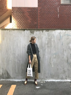 「TODAYFUL（トゥデイフル）のアイテム（チェスターコート）」を使った、AYAKA NAGASUEさん（レディース・154cm）の秋コーディネート