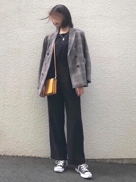 「H&M（エイチ・アンド・エム）のアイテム（バッグ）」を使った、あいりさん（レディース・168cm）の秋コーディネート