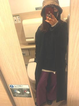 「kutir（クティール）のアイテム（ノーカラーコート）」を使った、ぴさん（レディース・151cm）の冬コーディネート